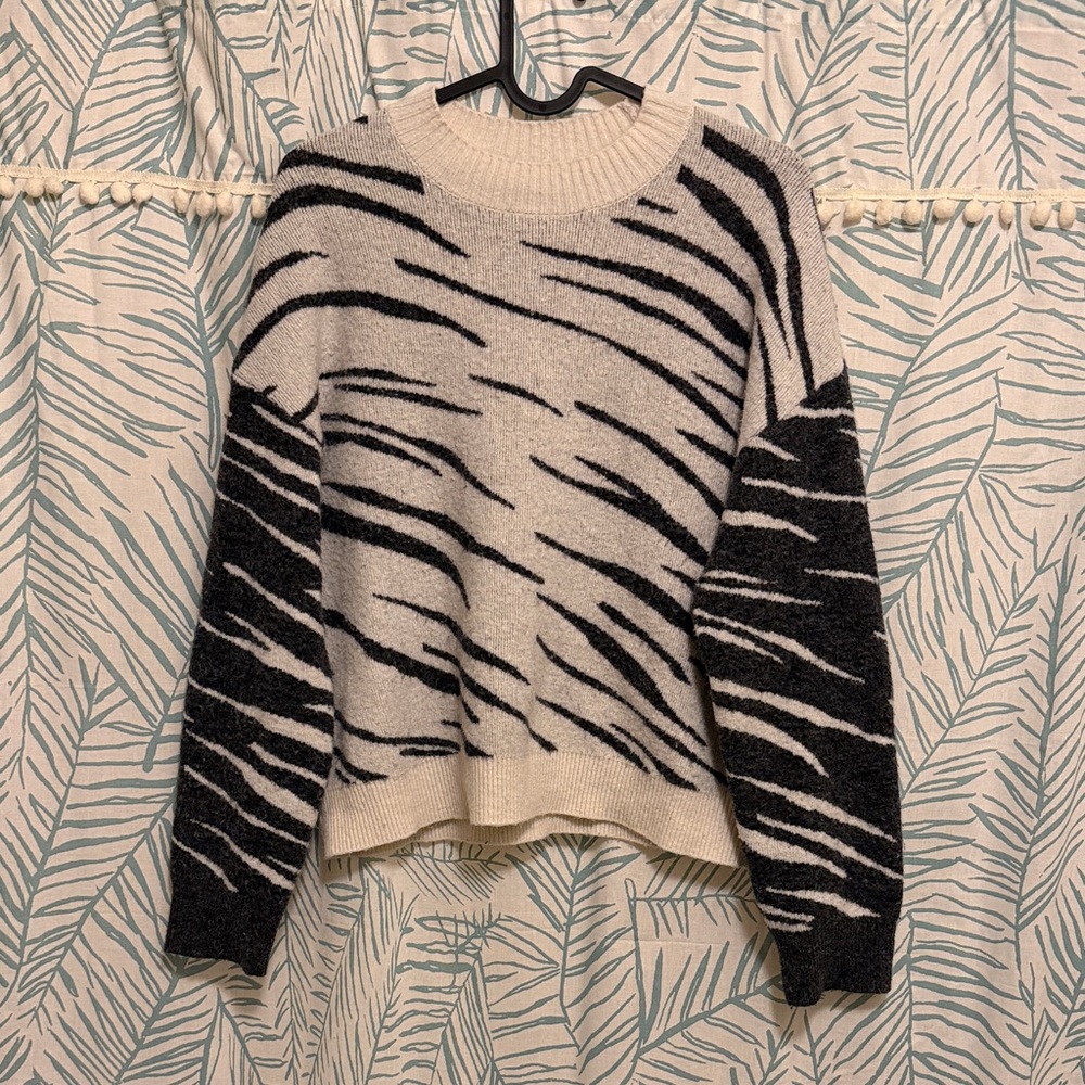 Rails Black and Cream Striped Sweater